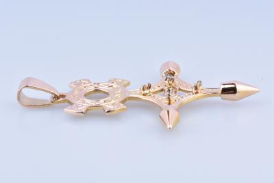 Pendentif croix d’Agadès en or jaune 18 ct (750 millièmes). 2