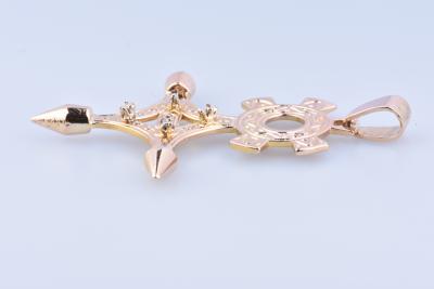 Pendentif croix d’Agadès en or jaune 18 ct (750 millièmes). 2