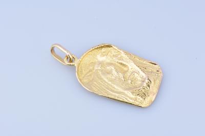 Magnifique pendentif visage du christ en or jaune 18 ct (750 millièmes). 2