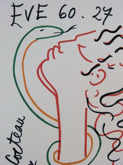 Jean COCTEAU - Eve and the Serpent, signed lithograph 2