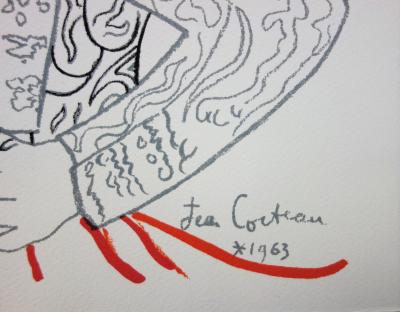 Jean COCTEAU : Avant l’attaque, 1965 - Lithographie signée 2