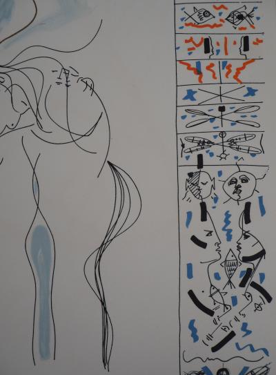 Jean COCTEAU et Raymond MORETTI : Ballons et hiéroglyphes - Lithographie originale signée 2