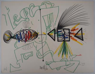 Jean COCTEAU et Raymond MORETTI : Fonds marins - Lithographie originale signée 2