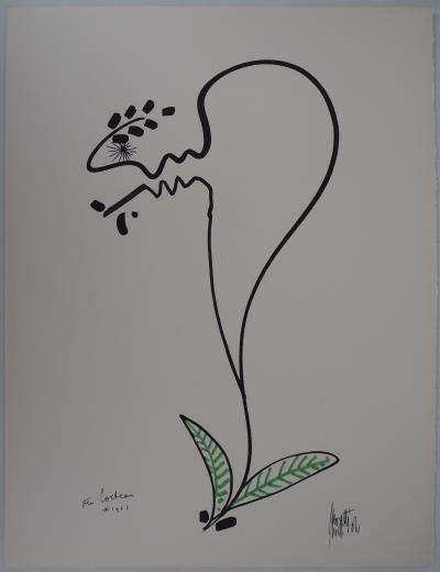 Jean COCTEAU et Raymond MORETTI : La fleur de l’Etre - Lithographie originale signée 2