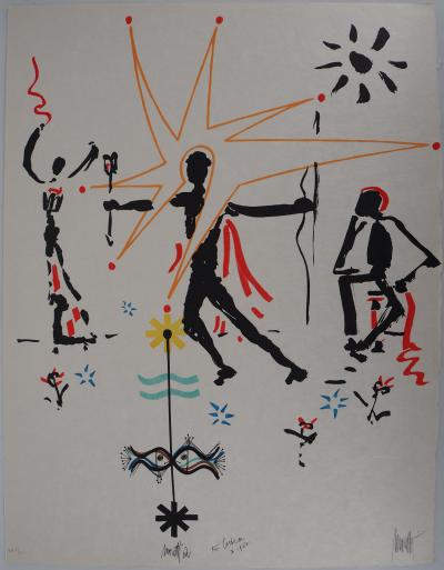 Jean COCTEAU et Raymond MORETTI : L’étoile - Lithographie originale signée 2