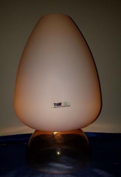 Lampe de table en verre de Muranon, circa 1980 2