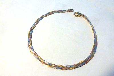 Bracelet tressé 3 ORs 9 carats 2