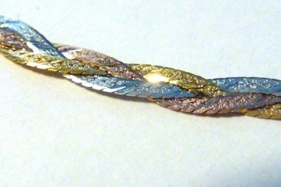 Bracelet tressé 3 ORs 9 carats 2