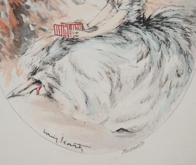 Louis ICART - Jeune femme et l’oiseau libéré, Gravure originale signée 2