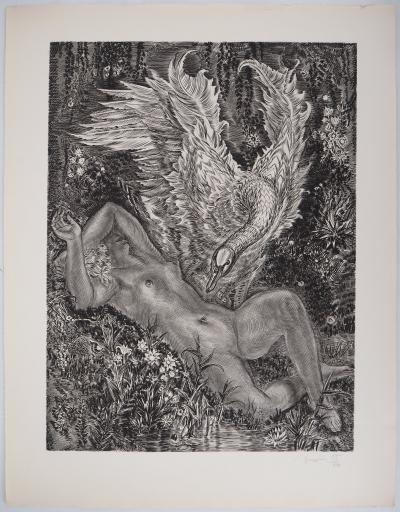 Albert DECARIS : Leda et le cygne - Gravure originale signée 2