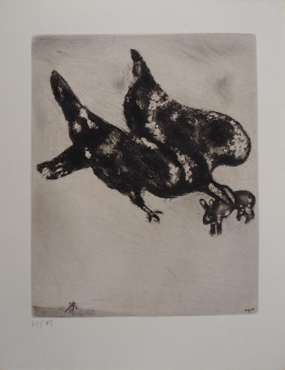 Marc CHAGALL - L’aigle et l’escargot, Gravure originale signée 2