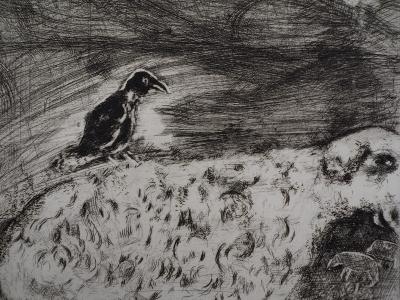 Marc CHAGALL - Le corbeau voulant imitier l’aigle, Gravure originale signée 2