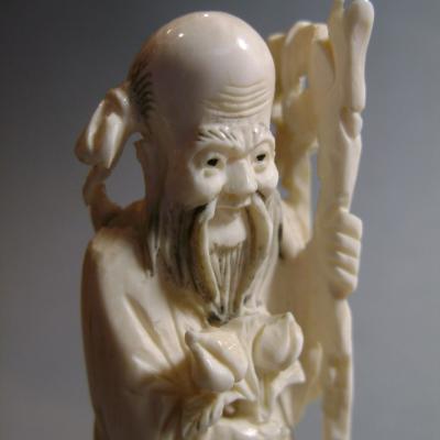 Immortel, Shou Lao. Ivoire de chine 1920-30 2