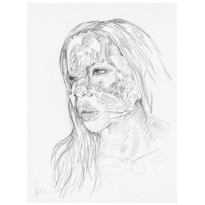 Sandra Chevrier, 2018, Sans Titre 15, Dessin Original au crayon, Pièce Unique, Signée  à la main par l’artiste 2
