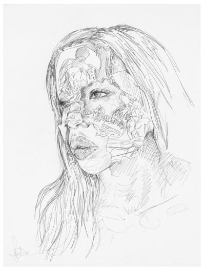 Sandra Chevrier, 2018, Sans Titre 15, Dessin Original au crayon, Pièce Unique, Signée  à la main par l’artiste 2