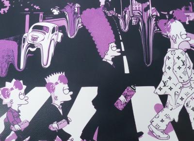 Death NYC - The Simpsons Abbey Road Color - Sérigraphie originale signée - 2