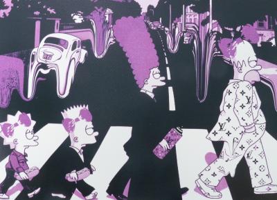 Death NYC - The Simpsons Abbey Road Color - Sérigraphie originale signée - 2