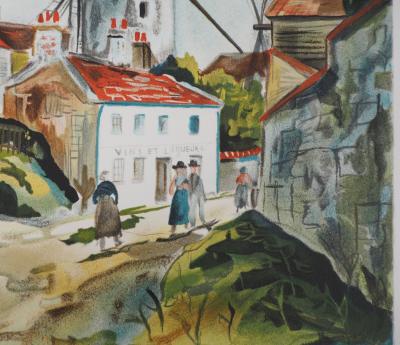 Maurice UTRILLO - Les trois moulins à Montmartre - Lithographie signée 2