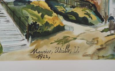 Maurice UTRILLO - Les trois moulins à Montmartre - Lithographie signée 2