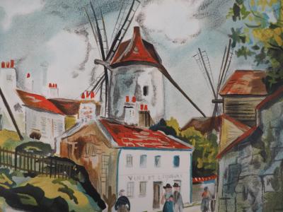 Maurice UTRILLO - Les trois moulins à Montmartre - Lithographie signée 2
