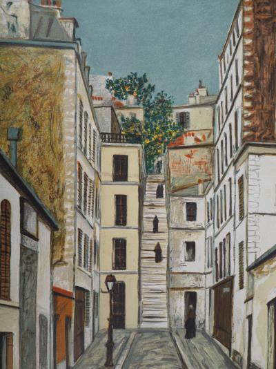 Maurice UTRILLO (after) - Passage Cottin in Montmartre - Signed lithograph 2