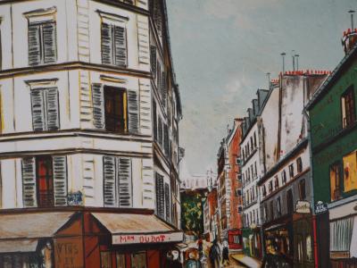Maurice UTRILLO (d’après)  - Rue Seveste à Montmartre - Lithographie signée 2
