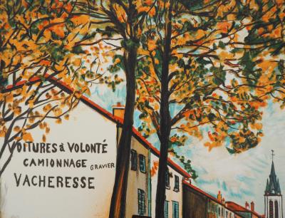 Maurice UTRILLO (d’après) : La Vacheresse, route National à Anse (Rhône) - Lithographie signée 2