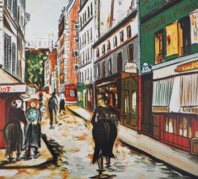 Maurice UTRILLO - Rue Seveste à Montmartre - Lithographie signée 2