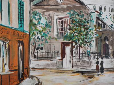 Maurice UTRILLO - Eglise Saint-Pierre, Place du Tertre à Montmartre - Lithographie signée 2