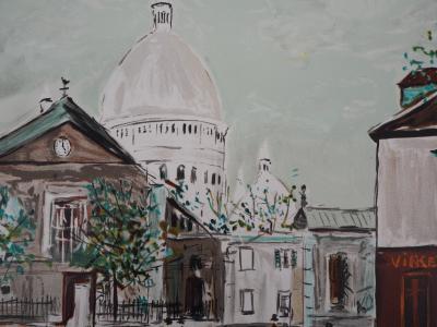 Maurice UTRILLO - Eglise Saint-Pierre, Place du Tertre à Montmartre - Lithographie signée 2