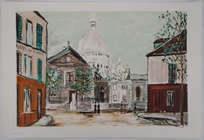 Maurice UTRILLO - Eglise Saint-Pierre, Place du Tertre à Montmartre - Lithographie signée 2
