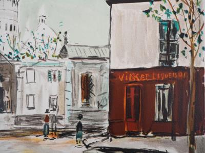Maurice UTRILLO - Eglise Saint-Pierre, Place du Tertre à Montmartre - Lithographie signée 2