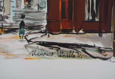 Maurice UTRILLO (d’après) - Eglise Saint-Pierre, Place du Tertre à Montmartre - Lithographie signée 2