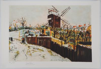 Maurice UTRILLO : Moulin de la Galette à Montmartre - Lithographie signée 2