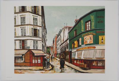 Maurice UTRILLO (d’après)  - Rue Seveste à Montmartre - Lithographie signée 2