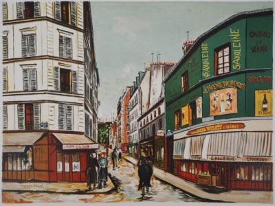 Maurice UTRILLO (d’après)  - Rue Seveste à Montmartre - Lithographie signée 2