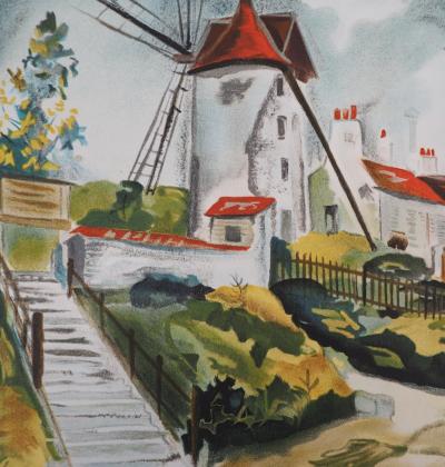 Maurice UTRILLO - Les trois moulins à Montmartre - Lithographie signée 2