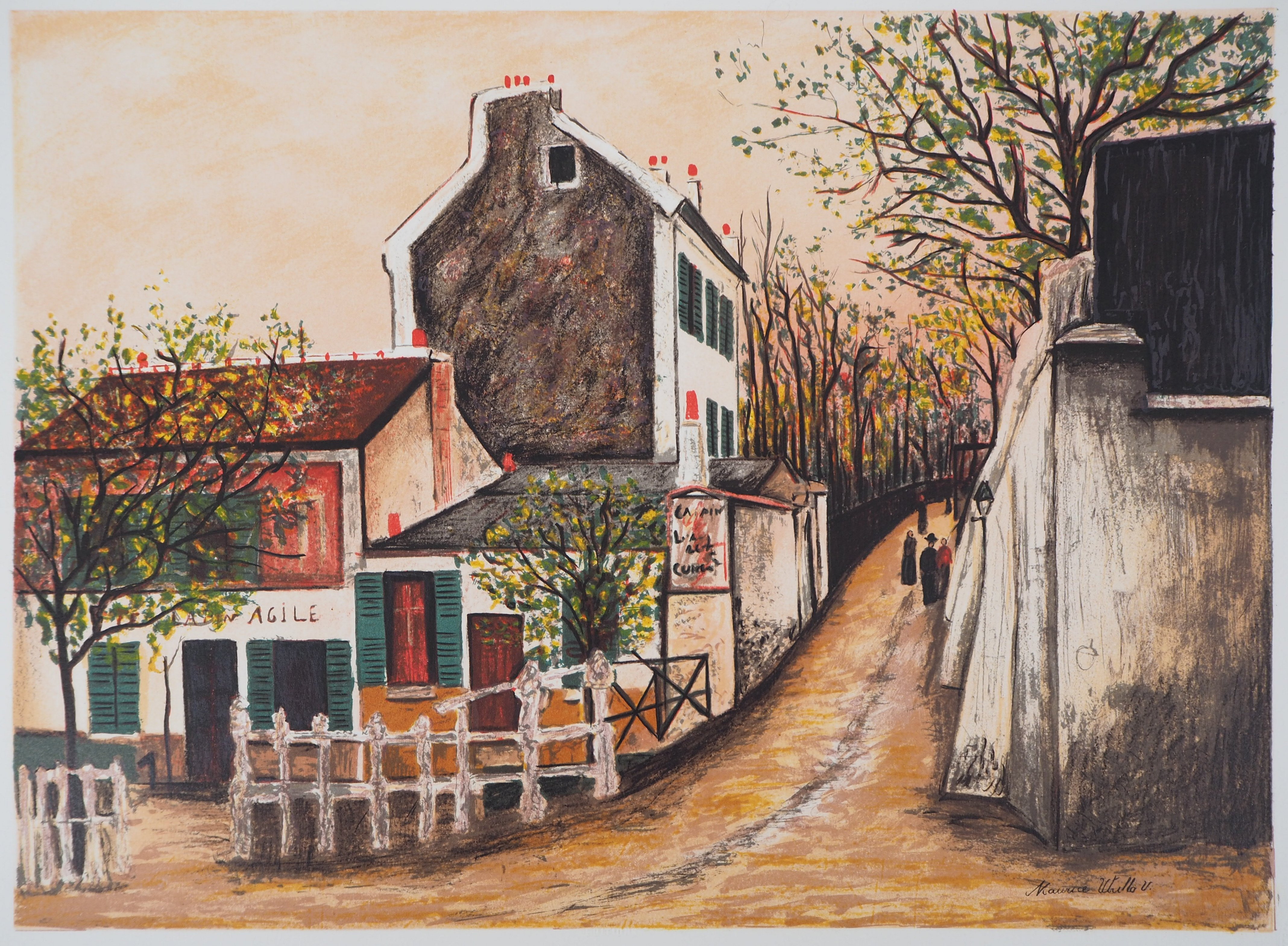 Maurice UTRILLO Le lapin agile, Montmartre Lithographie signée Barnebys