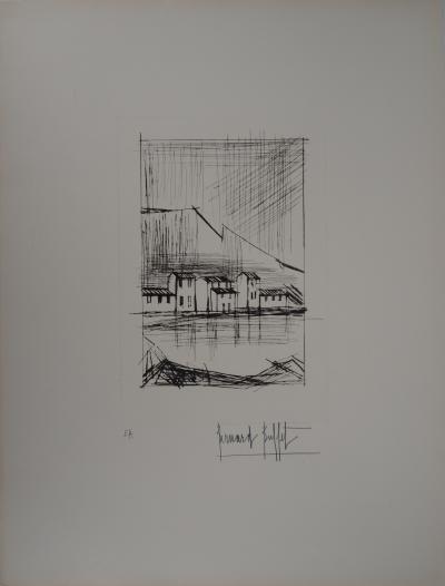 Bernard BUFFET - Petit port près de Naples, gravure originale signée 2