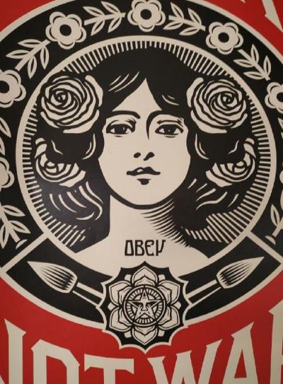 Shepard Fairey (OBEY) - Make Art Not War -  Lithographie Offset signée 2