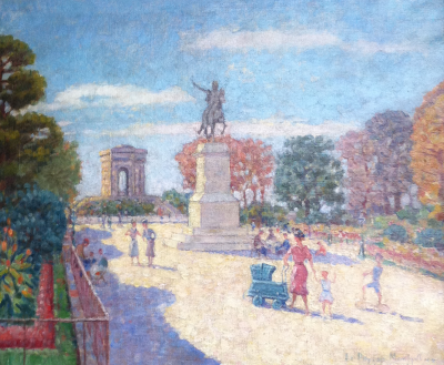 J L Asté - Le jardin des Tuileries  - huile sur toile 2