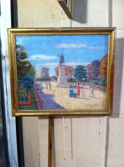 J L Asté - Le jardin des Tuileries  - huile sur toile 2