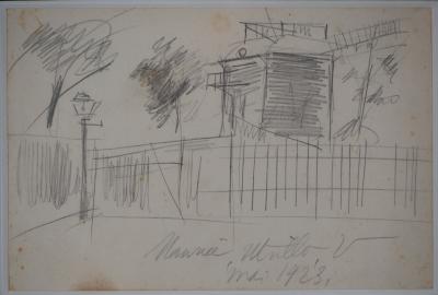 Maurice UTRILLO : Montmartre, le Moulin de la Galette - Dessin original signé 2