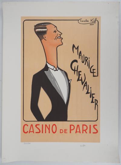 Charles KIFFER : Maurice Chevalier en smoking - Lithographie Signée 2