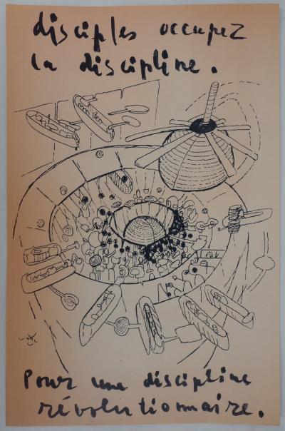 Roberto MATTA - Affiche originale de Mai 68 : Disciples occupez la discipline 2