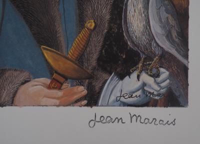 Jean MARAIS - Le fauconnier, Quadrichromie signée 2