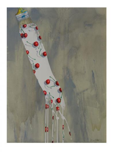 Jacques HALBERT - White Brush stroke, 2003 - Acrylique sur papier 2