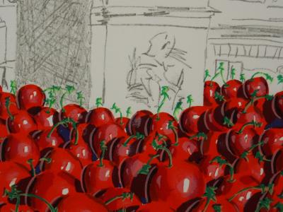 Jacques HALBERT - Paris envahi par les cerises, 1979 - Lithographie signée 2