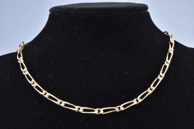 18 carat yellow gold necklace figaro link 2