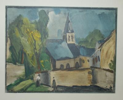 Maurice De Vlaminck (d'après) - L’église de Bougival - Lithographie 2